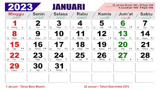 KALENDER TAHUN 2023 LENGKAP DENGAN LIBUR NASIONAL [upl. by Ttesil]