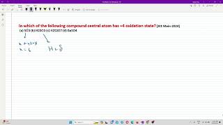 JEE Main2024  In which of the following compound central atom has 4 oxidation state [upl. by Lrac]