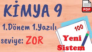 KİMYA 9 Sınıf 1 Dönem 1 Yazılı Soruları ZOR yeni sistem klasik açık uçlu Yazılı hazırlık PDF [upl. by Dorise]