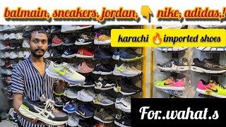 Brandad shoes in karachi 👟imported shoes balmain sneakers jordan nike adidas [upl. by Narag724]