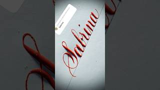 Copperplate calligraphy tutorial how I write your name sabrina [upl. by Allerie711]