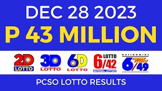 Lotto Result December 28 2023 9pm PCSO [upl. by Ardnuaek]