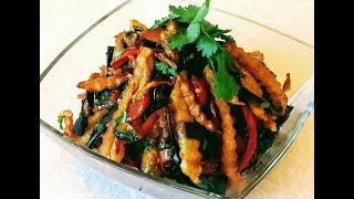 Baqlajonli salat  Салат из баклажанов  Eggplant salad [upl. by Ettezel427]