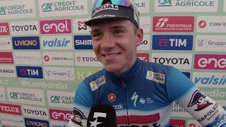 Remco Evenepoel  Interview at the finish  Il Lombardia 2024 [upl. by Yenittirb]