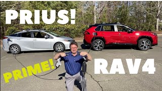 Comparing 2021 RAV4 Prime vs Prius Prime Its An Electrified Battle [upl. by Eldwin122]