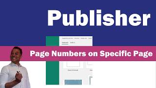 Start Page Numbers on Specific Page in Publisher 2016 [upl. by Saber]