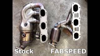 Sound comparison of FABSPEED sport headers vs stock  Porsche GT4 [upl. by Attekram601]