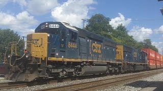 Nice CSX 8444 SD402 Leads a Stack Train [upl. by Morgan]