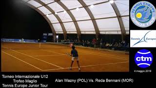 20190504 Reda Bennani MOR Vs Alan Wazny POL  Circolo Tennis Maglie Italy [upl. by Asylla]