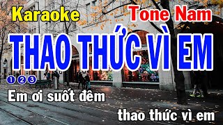 Thao Thức Vì Em Karaoke Tone Nam  Nhạc Sống  Nhật Dũng KB [upl. by Schaaff14]