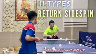 11 types of RETURN SIDESPIN SERVE in Table Tennis  Tips and Tactics [upl. by Kinny]