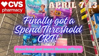 CVS Coupon Haul How to get Spend Threshold CRTS Easy Digital Deals Ibotta Rebates April 713 [upl. by Roderigo]