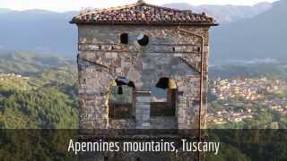 Apennine Mountains and Apuan Alps town of Barga  excellent views at dusk [upl. by Jasik245]