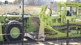 Detroit Powered Terex 8280 Bulldozer pushing a Terex TS14 Scraper at Wheels at Wanaka 2023 [upl. by Lunn189]