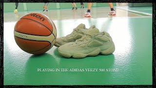 KOBE PARAS sneakers Flexing in the YEEZY 500 Stone oncourt performance review [upl. by Hake]