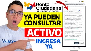 Urgente Colombia Ya puedes consultar si te encuentras en estado ACTIVO en Renta Ciudadana 2024 [upl. by Trudy]