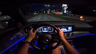 MercedesBenz E220d AMGLine W213 143kW  4K Night POV Test Drive [upl. by Amlev285]