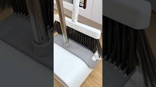 Plastic Broom With Dustpan Comb Teeth Long Handles Set Cleaning Floor Upright Broom [upl. by Pinzler]