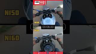 Bajaj N150 vs N160 0 to 100 speed test automobile [upl. by Krum394]