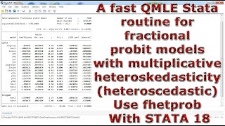 Fractional probit models with multiplicative heteroskedasticity Use fhetprob With STATA 18 [upl. by Marietta]