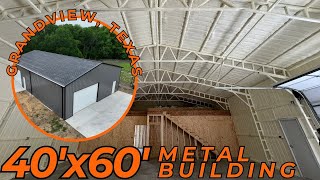 40x60 Workshop in Grandview TX l Steel Building with Office Area l WolfSteel Buildings [upl. by Dressler]