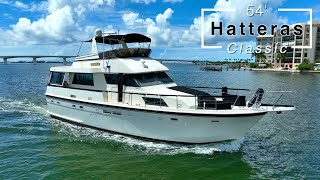 54 Ft Hatteras Classic Yacht For Sale  Sarasota Florida [upl. by Trust]