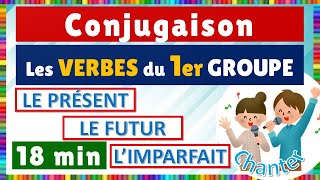 Conjugaison des verbes du premier groupe  Présent Futur et Imparfait de lIndicatif [upl. by Nivlak]