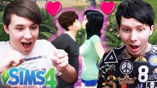 DILS FIRST KISS  Dan and Phil Play Sims 4 16 [upl. by Barnebas796]