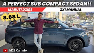 New Maruti Dzire ZXi MT⚡️ On Road Price  Blue Colour  Black Alloys  Maruti Dzire Facelift 2024 [upl. by Raff]