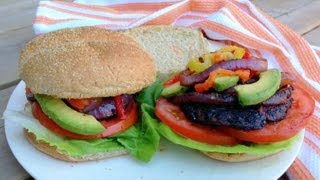 Grilled Portobello Mushroom Burger  GetFitWithLeyla [upl. by Nicolea]