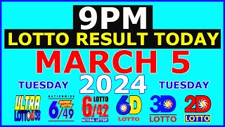 9pm Lotto Result Today March 5 2024 Tuesday [upl. by Raamaj586]