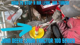 How to install an inner tube on a John Deere Lawn Tractor mowerusing a Harbour Freight Tire changer [upl. by Assillam915]