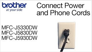 Connecting the telephone and power cords to the Brother MFCJ5830DW [upl. by Emmerich]