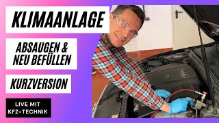 Klimaanlage absaugen amp befüllen im Auto Kurzversion [upl. by Hsot]