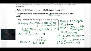 KCSE QUESTIONS AND ANSWERSTHE MOLEDetermine the reagent that was in excess [upl. by Aylat]