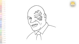 Mike Tyson drawing video  Easy drawing tutorials  How to draw Mike Tyson  artjanag [upl. by Iru]