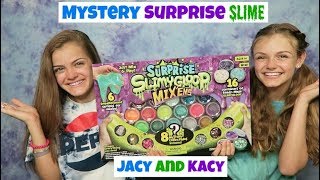 Mystery Surprise Slime Challenge  Jacy and Kacy [upl. by Aiasi]