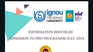 IGNOU PHD ADMISSION JULY 2024 FREEVOICENEWS1122 phd ignou [upl. by Arodal]