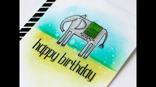 How to create a one layer stamped card with ink blended background [upl. by Araihc]