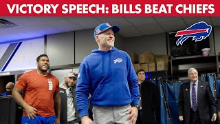 Sean McDermotts Victory Speech Vs Kansas City Chiefs  Buffalo Bills [upl. by Seravat969]