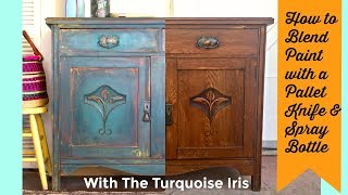 How to Paint and layer Furniture with a pallet knife and water with Dionne from The Turquoise Iris [upl. by Bonn]