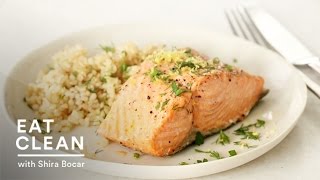 Steamed Salmon with Fresh Herbs and Lemon  Eat Clean with Shira Bocar [upl. by Irra]