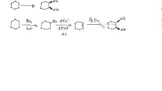 Problemas de alquenos Transformación del ciclohexano en cis12ciclohexanodiol [upl. by Bruner]