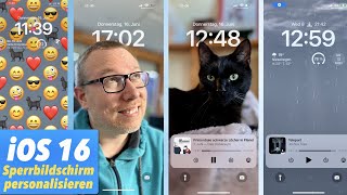 Der neue iOS 16 Sperrbildschirm Mit Widgets Emojis amp Fotos das iPhone personalisieren [upl. by Ledeen]