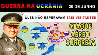 20 de junho AVANÇO 2 Helicópteros Ucranianos CAUSAM ESTRAGOS em uma Base Russa [upl. by Arej448]