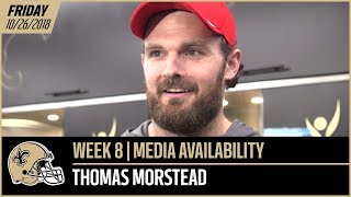 Thomas Morstead quotI hope we get the winquot  Week 8 PostPractice [upl. by Pennie877]