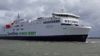 Scandlines Hybrid Ferry Berlin arrived RostockWarnemuende 6 Juli 2016 [upl. by Leihcim45]