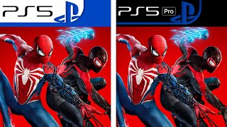 SpiderMan 2  PS5 vs PS5 Pro  Graphics Comparison  Analista De Bits [upl. by Aerdnna]