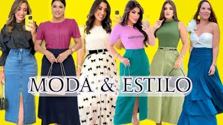 HERMOSAS FALDAS LARGAS 😍 OUTFITS BONITOS CON FALDAS LARGAS MODA 2024 [upl. by Sibelle23]