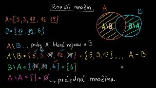 Rozdíl množin  Pravděpodobnost a kombinatorika  Matematika  Khan Academy [upl. by Pillyhp]